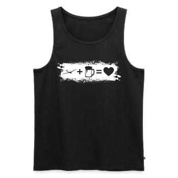 Grunge Rectangle - Heart - Beer - Glider - - Men's Premium Organic Tank Top - black - Front - Michal (187cm)