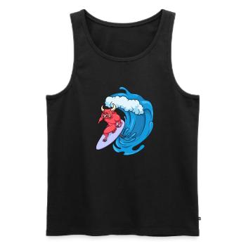 Taurus Surfer on Hydrofoil Surfboard - Men's Premium Organic Tank Top - black - Front - AI Model Male 178 light (178cm)