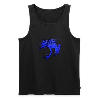 Frosch Zeichnung - Blauer Pfeilgiftfrosch - Männer Premium Bio Tank Top - Schwarz - Vorne - AI Model Male 178 light (178cm)