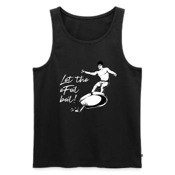 eFoil Surfering - Let the eFoil boil - Men's Premium Organic Tank Top - black - Front - AI Model Male 178 light (178cm)