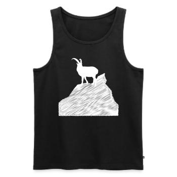 Goat - (4) - Men's Premium Organic Tank Top - black - Front - Michal (187cm)