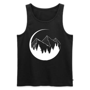Circle - Mountain - (4) - Men's Premium Organic Tank Top - black - Front - Michal (187cm)