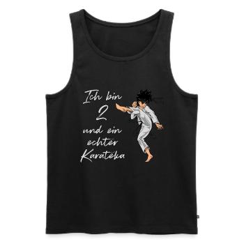 Ich bin 2 - Jungen Karate - Männer Premium Bio Tank Top - Schwarz - Vorne - AI Model Male 178 light (178cm)