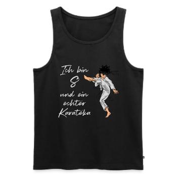 Ich bin 8 - Jungen Karate - Männer Premium Bio Tank Top - Schwarz - Vorne - AI Model Male 178 light (178cm)
