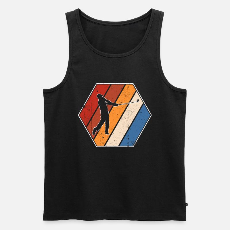 Golf Retro - Männer Premium Bio Tank Top - Schwarz