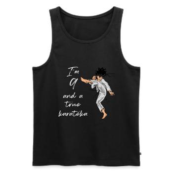 Ich bin 9 - Jungen Karate - Männer Premium Bio Tank Top - Schwarz - Vorne - AI Model Male 178 light (178cm)