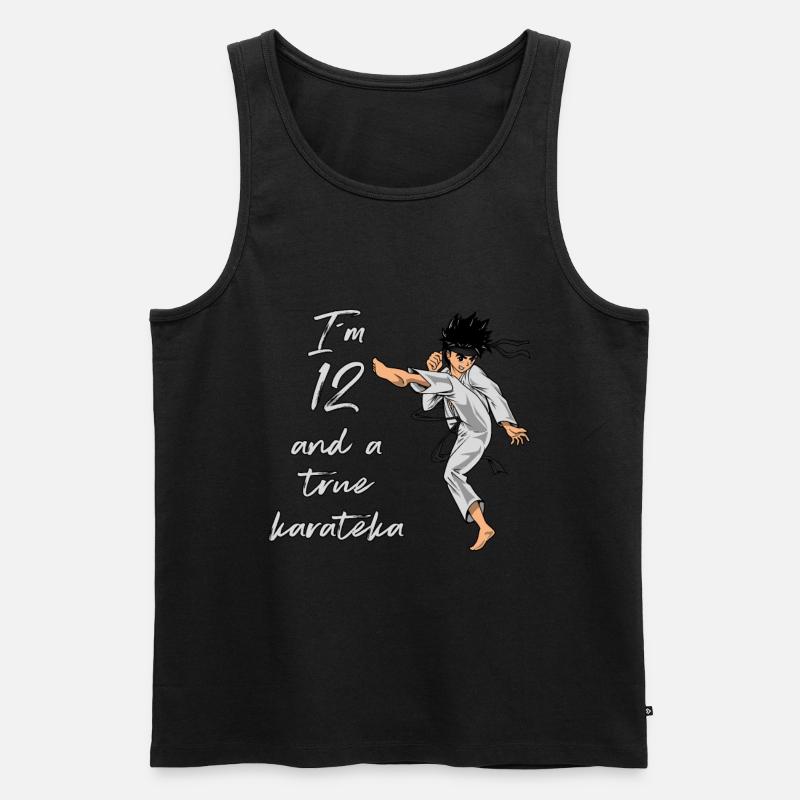 Ich bin 12 - Jungen Karate - Männer Premium Bio Tank Top - Schwarz
