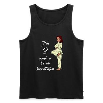 I'm 3 - Girl Karate - Men's Premium Organic Tank Top - black - Front - AI Model Male 178 light (178cm)
