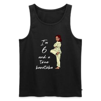 I'm 6 - Girl Karate - Men's Premium Organic Tank Top - black - Front - AI Model Male 178 light (178cm)