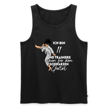 Ich bin 11 - Jungen Karate - Männer Premium Bio Tank Top - Schwarz - Vorne - AI Model Male 178 light (178cm)