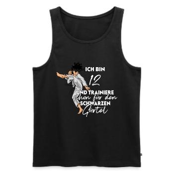 Ich bin 12 - Jungen Karate - Männer Premium Bio Tank Top - Schwarz - Vorne - Michal (187cm)