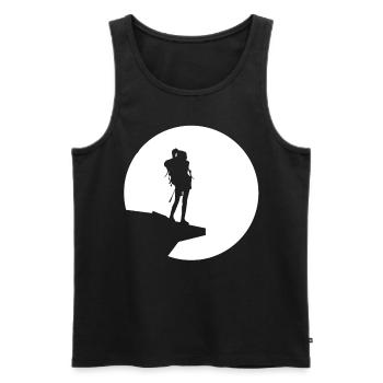 Mond - Wandern - (9) - Männer Premium Bio Tank Top - Schwarz - Vorne - Michal (187cm)