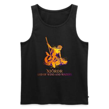 Chevaucher sur le poisson - Dieu viking Njörd - Débardeur bio Premium Homme - noir - Devant - Michal (187cm)