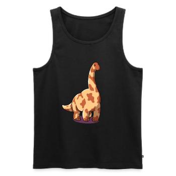 Brachiosaure de dessin animé - Débardeur bio Premium Homme - noir - Devant - Michal (187cm)