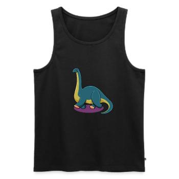Dessin animé Apatosaurus - Débardeur bio Premium Homme - noir - Devant - Michal (187cm)