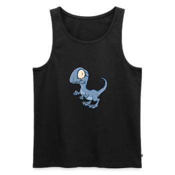 Kawaii Velociraptor - Débardeur bio Premium Homme - noir - Devant - Michal (187cm)