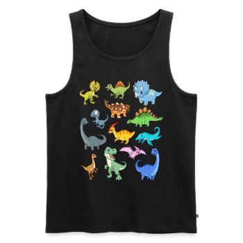 Many kawaii dinosaurs - Men's Premium Organic Tank Top - black - Front - AI Model Male 178 light (178cm)