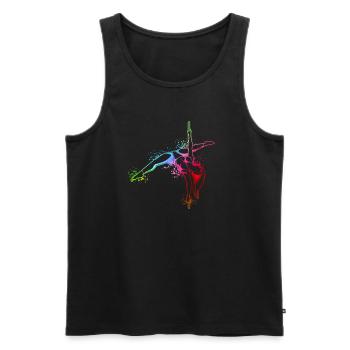 Colorful Pole Fitness Dancer - Men's Premium Organic Tank Top - black - Front - AI Model Male 178 light (178cm)