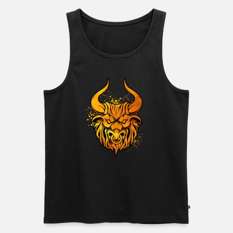 Kopf des Minotaurus - Männer Premium Bio Tank Top - Schwarz