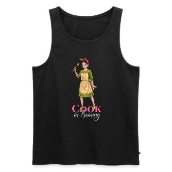 Fille cuisinière en formation - Débardeur bio Premium Homme - noir - Devant - Michal (187cm)