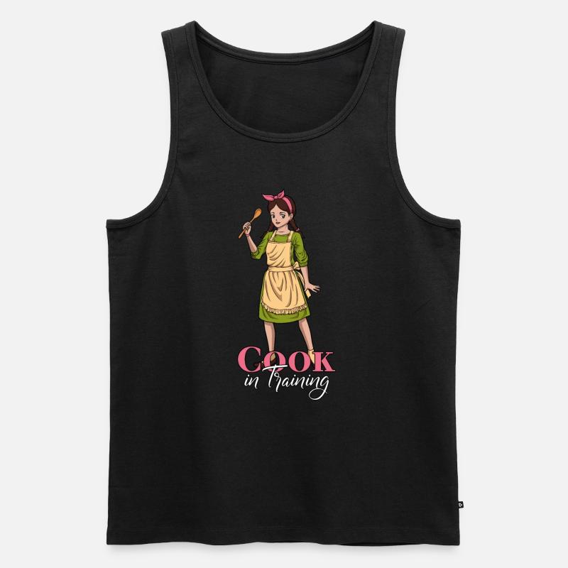 Mädchen Köchin im Training - Männer Premium Bio Tank Top - Schwarz