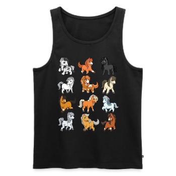 Many Kawaii Chibi horses - Men's Premium Organic Tank Top - black - Front - Michal (187cm)