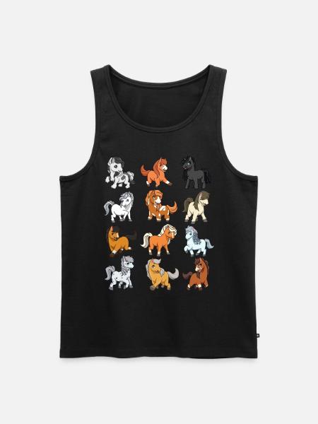 Many Kawaii Chibi horses - Men's Premium Organic Tank Top - black
