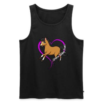 Horse Lover - German Riding Pony - Men's Premium Organic Tank Top - black - Front - Michal (187cm)