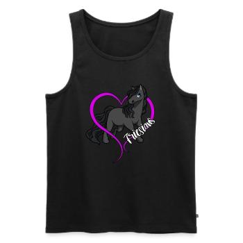 Pferdeliebhaber - Friesen - Männer Premium Bio Tank Top - Schwarz - Vorne - AI Model Male 178 light (178cm)