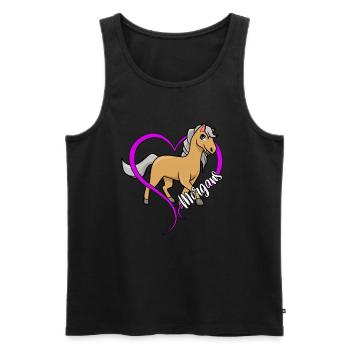 Horse Lover - Morgan - Men's Premium Organic Tank Top - black - Front - AI Model Male 178 light (178cm)