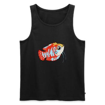 Kawaii striped nematode - Men's Premium Organic Tank Top - black - Front - Michal (187cm)