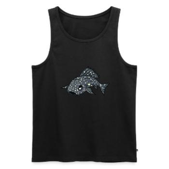 Poisson-chat kawaii - Débardeur bio Premium Homme - noir - Devant - AI Model Male 178 light (178cm)