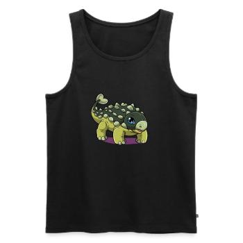 Dessin animé Ankylosaurus - Débardeur bio Premium Homme - noir - Devant - Michal (187cm)