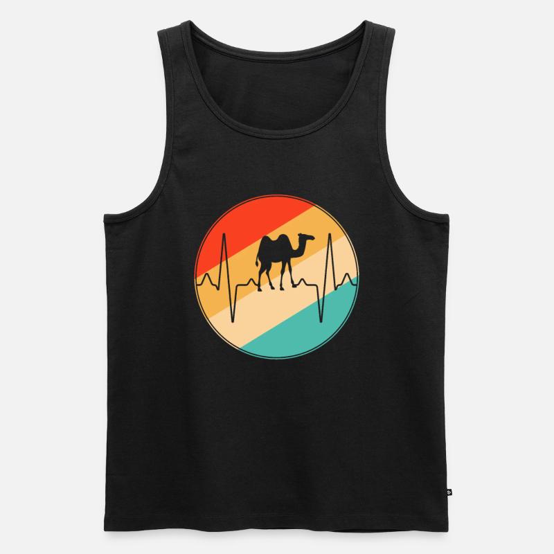 Kamel Retro Herzschlag - Männer Premium Bio Tank Top - Schwarz