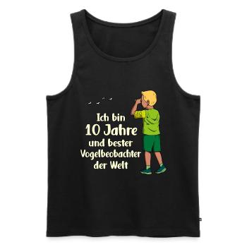 Ich bin 10 - Jungen Vogelbeobachtung - Männer Premium Bio Tank Top - Schwarz - Vorne - AI Model Male 178 light (178cm)