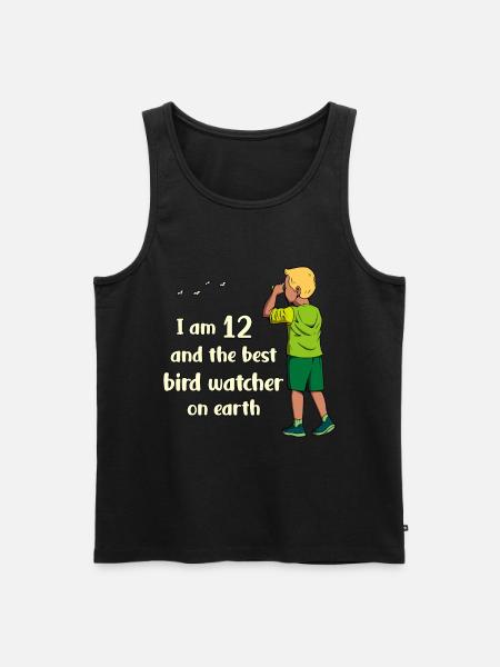 J’ai 12 ans - Boy Birdwatching - Débardeur bio Premium Homme - noir