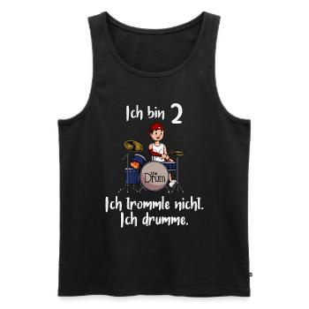 Ich bin 2 - Jungen Schlagzeuger - Männer Premium Bio Tank Top - Schwarz - Vorne - AI Model Male 178 light (178cm)