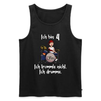 Ich bin 4 - Jungen Schlagzeuger - Männer Premium Bio Tank Top - Schwarz - Vorne - AI Model Male 178 light (178cm)