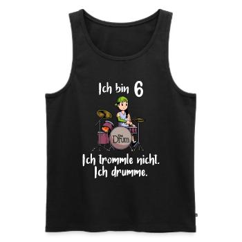 Ich bin 6 - Mädchen Schlagzeuger - Männer Premium Bio Tank Top - Schwarz - Vorne - Michal (187cm)