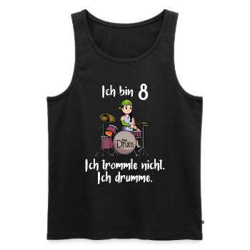 Ich bin 8 - Mädchen Schlagzeuger - Männer Premium Bio Tank Top - Schwarz - Vorne - Michal (187cm)
