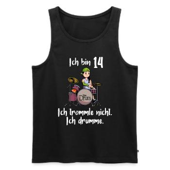Ich bin 14 - Mädchen Schlagzeuger - Männer Premium Bio Tank Top - Schwarz - Vorne - Michal (187cm)