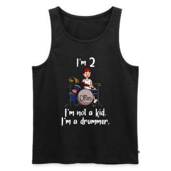 Ich bin 2 - Jungen Schlagzeuger - Männer Premium Bio Tank Top - Schwarz - Vorne - AI Model Male 178 light (178cm)