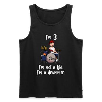 Ich bin 3 - Jungen Schlagzeuger - Männer Premium Bio Tank Top - Schwarz - Vorne - AI Model Male 178 light (178cm)