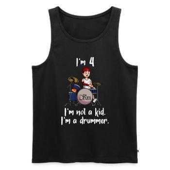 Ich bin 4 - Jungen Schlagzeuger - Männer Premium Bio Tank Top - Schwarz - Vorne - AI Model Male 178 light (178cm)