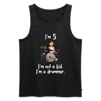 Ich bin 5 - Jungen Schlagzeuger - Männer Premium Bio Tank Top - Schwarz - Vorne - AI Model Male 178 light (178cm)