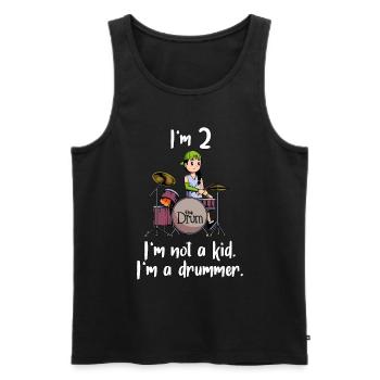 Ich bin 2 - Mädchen Schlagzeuger - Männer Premium Bio Tank Top - Schwarz - Vorne - Michal (187cm)