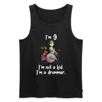 I’m 9 - Girl Drummer - Débardeur bio Premium Homme - noir - Devant - Michal (187cm)