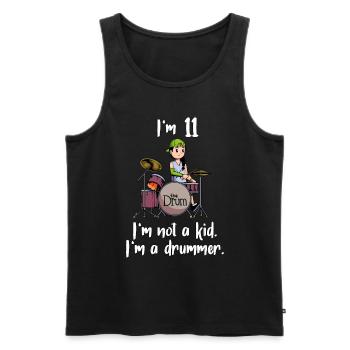 I’m 11 - Girl Drummer - Débardeur bio Premium Homme - noir - Devant - Michal (187cm)
