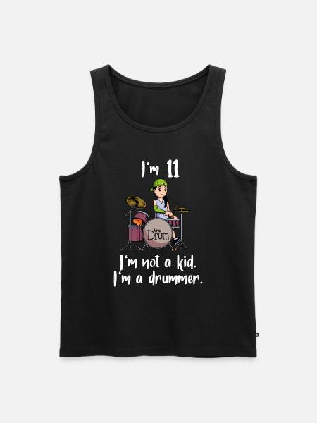 I'm 11 - Girl Drummer - Men's Premium Organic Tank Top - black