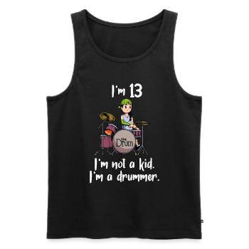 I’m 13 - Girl Drummer - Débardeur bio Premium Homme - noir - Devant - Michal (187cm)